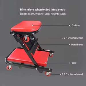 Chariot de mécanicien 2 en 1, tabouret Z facile à déplacer, avec 6 roulettes, s'allonger ou s'asseoir pour le garage, l'atelier de réparation automobile, la maison - Product Image 4