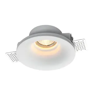 Kapalı Ip20 Modern tavan gömme GU10 Trimless kare yuvarlak alçı Downlight LED Spot aşağı işık fiyat ev için