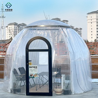 Glamping Tente dôme géodésique transparente de luxe en PVC étanche 5m/6m/7m à vendre