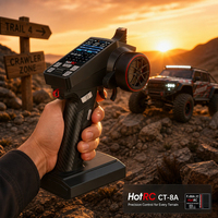 HotRC CT-8A Télécommande 8 Canaux 2.4GHz ABS HotRC CT-8A avec Récepteur F-08A pour Camions RC, Crawler et Bateaux