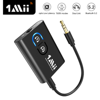 Émetteur-récepteur audio sans fil Bluetooth 5.2 1Mii avec appels mains libres, adaptateur Bluetooth AUX pour voiture, kit musical pour TV/voiture
