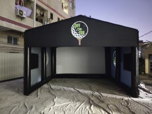 Cage <span class=keywords><strong>de</strong></span> simulation <span class=keywords><strong>de</strong></span> golf portable et hermétique pour l'extérieur, tente gonflable pour la pratique du golf - Product Image 1