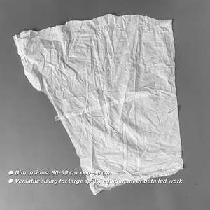 Chiffons de nettoyage industriels en coton 100% recyclé, blancs, pour usage industriel et maritime - Product Image 3