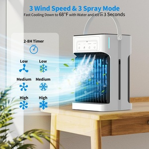 Mini-refroidisseur d'air USB portable, 3 vitesses, pour bureau et dortoir, ventilateur de réfrigération et humidification en plastique, faible bruit - Product Image 5