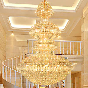 Nuevo diseño de iluminación de lujo para interiores, Villa, Hotel, sala de estar, candelabro de cristal Led Dorado europeo - Product Image 1