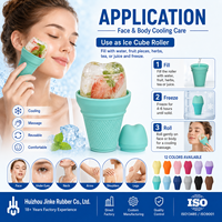Rouleau de glace en silicone pour massage du visage Gua Sha Outil de soin de la peau en forme de crème glacée pour le corps pour l'application du visage
