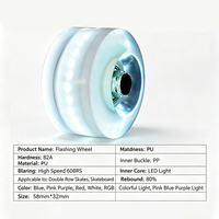 Roues de patins à roulettes quad en PU lumineuses avec roulements pour patins à roulettes à double rangée, pièces de rechange Ruidongle
