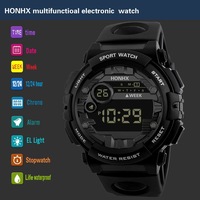Jam Tangan Digital LED Mewah Baru HONHX untuk Pria, Tanggal, Alarm, Tahan Air, Olahraga, Elektronik, untuk Aktivitas Luar Ruangan