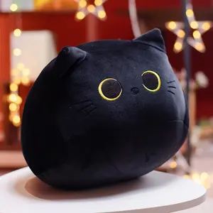 New Design Cute Black Cat Plush Super Soft Functional Stuffed Animal Toy Plush Pillow