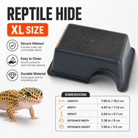 Boîte de cachette en plastique pour reptiles, grotte pour gecko léopard, serpent, lézard, tortue, abri pour terrarium, décoration, vente en gros