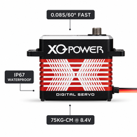 Servomoteur robotique numérique sans balais 75 kg XQ-POWER XQ-BLS8175D étanche avec engrenage en acier inoxydable et aluminium CNC 8,4 V pour drone quadricoptère