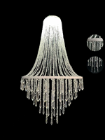 Lustre élégant en acrylique et fer avec LED, lumière jaune classique pour la décoration de mariage et de banquet