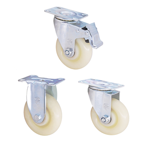 Roulettes pivotantes en nylon de 3, <span class=keywords><strong>4</strong></span> et 5 pouces à usage moyen avec noyau en PP et frein pour chariots et meubles - Product Image 1