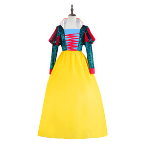 Costume da Regina Cattiva per Cosplay, Abito Lungo Bianco e Nero da Madrefiglia, con Corona e Collana, Outfit per Halloween, Travestimento per Spettacoli - Product Image 3