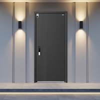 Porte d'entrée moderne en acier pour villa, porte extérieure de luxe sécurisée, porte pare-balles avec serrure intelligente, design personnalisé, garantie usine de 18 ans