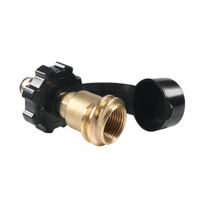 Adaptateur de valve Pol vers QCC avec cache-poussière pour réservoir de propane, accessoire métallique pour barbecue, cuisson et grillades en extérieur - Product Image 1