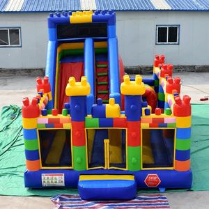 Blocco di costruzione a tema castello gonfiabile e scivolo combinato castello rimbalzante gonfiabile <span class=keywords><strong>parco</strong></span> <span class=keywords><strong>giochi</strong></span> al coperto <span class=keywords><strong>per</strong></span> sfida a ostacoli - Product Image 6