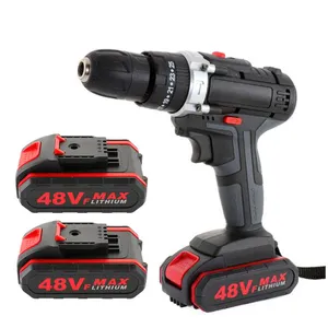 48VF Brush Hand Impact Drill Driver Machine 2500rpm 25nm Electric Power Tool Li-ion Cordless Rechargeable Impact Drill
