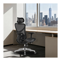 Chaise de bureau exécutive ergonomique moderne en maille, accoudoirs et dossier réglables en 3D, base en aluminium, garantie de 3 ans, pour la maison, le bureau et l'école