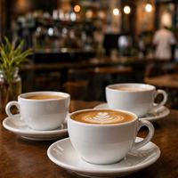 Tasse à café en céramique avec soucoupe, logo et motif personnalisés, tasse à café latte, vente en gros, fournitures pour restaurants, faible MOQ 1 pièce