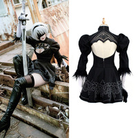 Costume de cosplay d'anime Neil Mechanical Cos Era Nier Automata, hérosine 2B, jupes courtes noires sexy, costume de fête d'Halloween