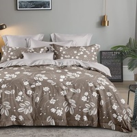 Ensemble de literie pour la maison, 4 pièces, textile de maison, motifs floraux imprimés, housse de couette, drap de lit