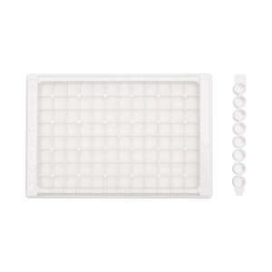 Microplaque de laboratoire personnalisée 8 bandes 96 puits PS Plaque <span class=keywords><strong>Elisa</strong></span> blanche détachable pour lecteur de microplaque - Product Image 1