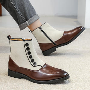 Stivali Chelsea da <span class=keywords><strong>uomo</strong></span>, fibbia con cerniera laterale, funzione antiscivolo, stile Western autunno inverno - Product Image 3