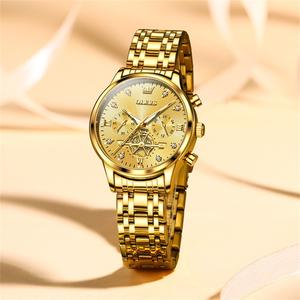 OLEVS 2897 montres de luxe OEM marques logo personnalisé <span class=keywords><strong>montre</strong></span> en acier inoxydable multifonctionnelle étanche phase de lune pour <span class=keywords><strong>femme</strong></span> - Product Image 2