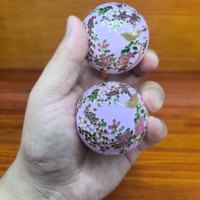 Set Hadiah Mewah Cina Mainan Pereda Stres Bola Besi Baoding Ornamen Porselen Koleksi Hadiah Natal