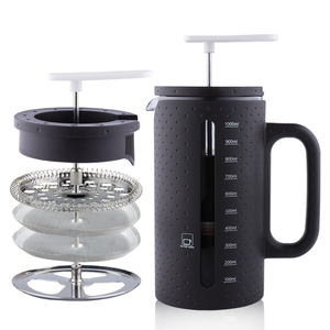 Caffettiera French Press in Vetro con Telaio in <span class=keywords><strong>Plastica</strong></span> Emode, Bestseller con Pistone in Acciaio Inox per <span class=keywords><strong>Caffè</strong></span> e Tè - Product Image 3