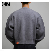 Usine de fabrication de pulls certifiée BSCI, logo personnalisé, laine mérinos respirante, cachemire, cardigan gris surdimensionné pour homme, tricot d'hiver