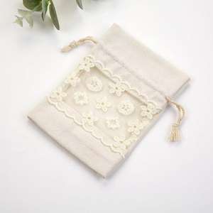 Grandi borse organiche in pizzo di <span class=keywords><strong>Organza</strong></span> di cotone morbido con <span class=keywords><strong>maniche</strong></span> a ventaglio nere con coulisse verde per gioielli e regali Logo personalizzato riciclabile - Product Image 5