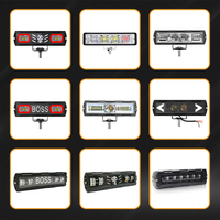 Barre lumineuse de travail stroboscopique 48W Jaune Blanc Barre lumineuse LED pour 4X4 Tout-terrain Jeep SUV Moto Camion Remorque Accessoires