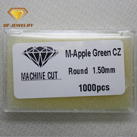 Wuzhou usine prix de gros 1000 pièces par sac cz pomme vert zircone cubique pour la fabrication de bijoux
