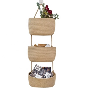 Wholesale Over the Door Hanging Basket Cotton Rope Door Organizers and Storage Basket