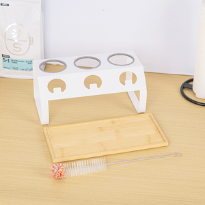 Support en acier inoxydable 304, plateau à eau en bois, bouteilles à jet, couleur blanche, séchoir à bouteilles pour bouteilles <span class=keywords><strong>SodaStream</strong></span> Crystal - Product Image 5