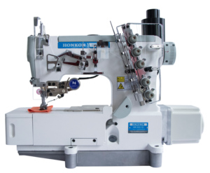 Machine à coudre industrielle à coupe automatique de fil, utilisée pour les tissus tricotés, les poignets de t-shirts, etc. HK-500-01CBDAT - Product Image 1