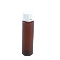 Bouteille de 50 ml en PP résistante aux hautes températures pour liquides buvables, avec couvercle résistant aux enzymes, couleur marron, sérigraphie double couche