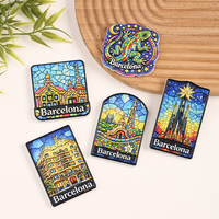 Aimant de réfrigérateur en résine de haute qualité, motif mosaïque Sagrada Familia de Barcelone, Espagne, pour décoration intérieure – Vente chaude