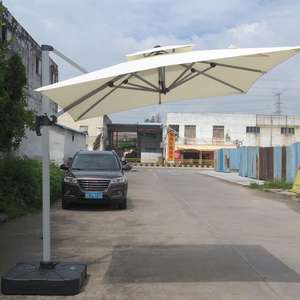 Paraguas de jardín de estilo moderno de 3x3m, paraguas de <span class=keywords><strong>patio</strong></span> romano cuadrado abierto con manivela con Base para uso exterior en el gimnasio y la playa - Product Image 1