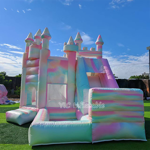 Casa de rebote blanca inflable para niños, gorila inflable de boda blanca, Castillo de salto combinado con tobogán y pozo de bolas - Product Image 2