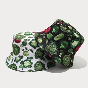 Nouvelle Collection Printemps-Été 2025 – Chapeau Bob Réversible Imprimé Floral Légumes Tendance pour Femme et Homme – Protection Solaire Extérieure - Product Image 1