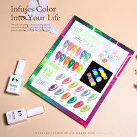 Hanyinails Sans HEMA/TPO 18ml 12 Couleurs Séchage UV/LED Luminescent dans l'obscurité Longue durée Brillance intense Certifié MSDS Effet Œil de Chat Luminescent