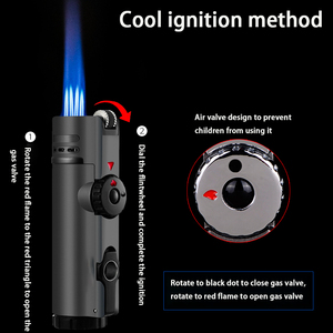 Debang xì gà nhẹ hơn bơm lại và xách tay nhà máy Trung Quốc với 4 ngọn lửa máy bay phản lực ngọn đuốc nhẹ hơn - Product Image 6