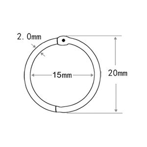 YIWANG, anillo de libro de hojas sueltas doradas de 0,6 pulgadas, anillos de encuadernación de libros para cuaderno, álbum de fotos diario - Product Image 3