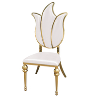 Chaise de salle à manger de luxe dorée en fer forgé à dossier haut – Durable et écologique pour réceptions, salons et appartements