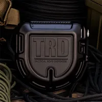 Distributeur de paracorde d'extérieur avec coupe-cordon, étui de rangement portable pour cordon pré-rempli de 15 m (cordon 550) et clip ceinture