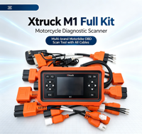 Xtruck M1 Kit complet de scanner de diagnostic pour moto, outil de diagnostic OBD multi-marques pour moto avec tous les câbles