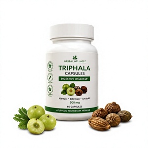Suplemento Herbal Triphala 500 mg, Salud Digestiva, Crecimiento del Cabello, Apoyo Inmunológico, Antioxidante, Cápsulas Vegetarianas, 60 Unidades - Product Image 1